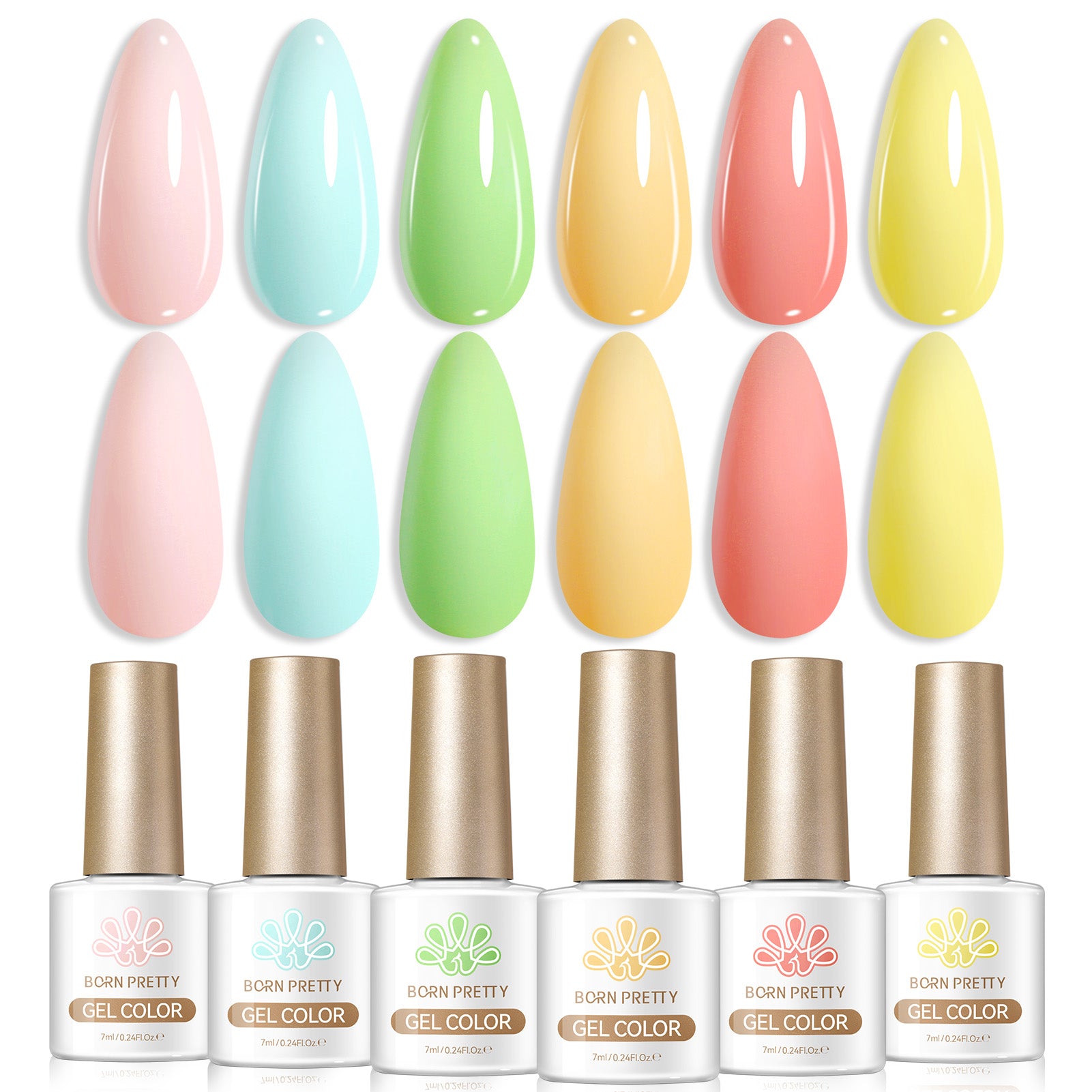 6 Bottles Color Gel Polish Set 7ml – BORN PRETTY