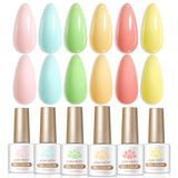 6 Bottles Color Gel Polish Set 7ml