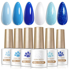 6 Colors Gel Set S57 Cold Enough 7ml Gel Nail Polish BORN PRETTY 