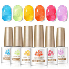 6 Colors Jelly Gel J54 Sunlit Bubbles 7ml Gel Nail Polish BORN PRETTY 