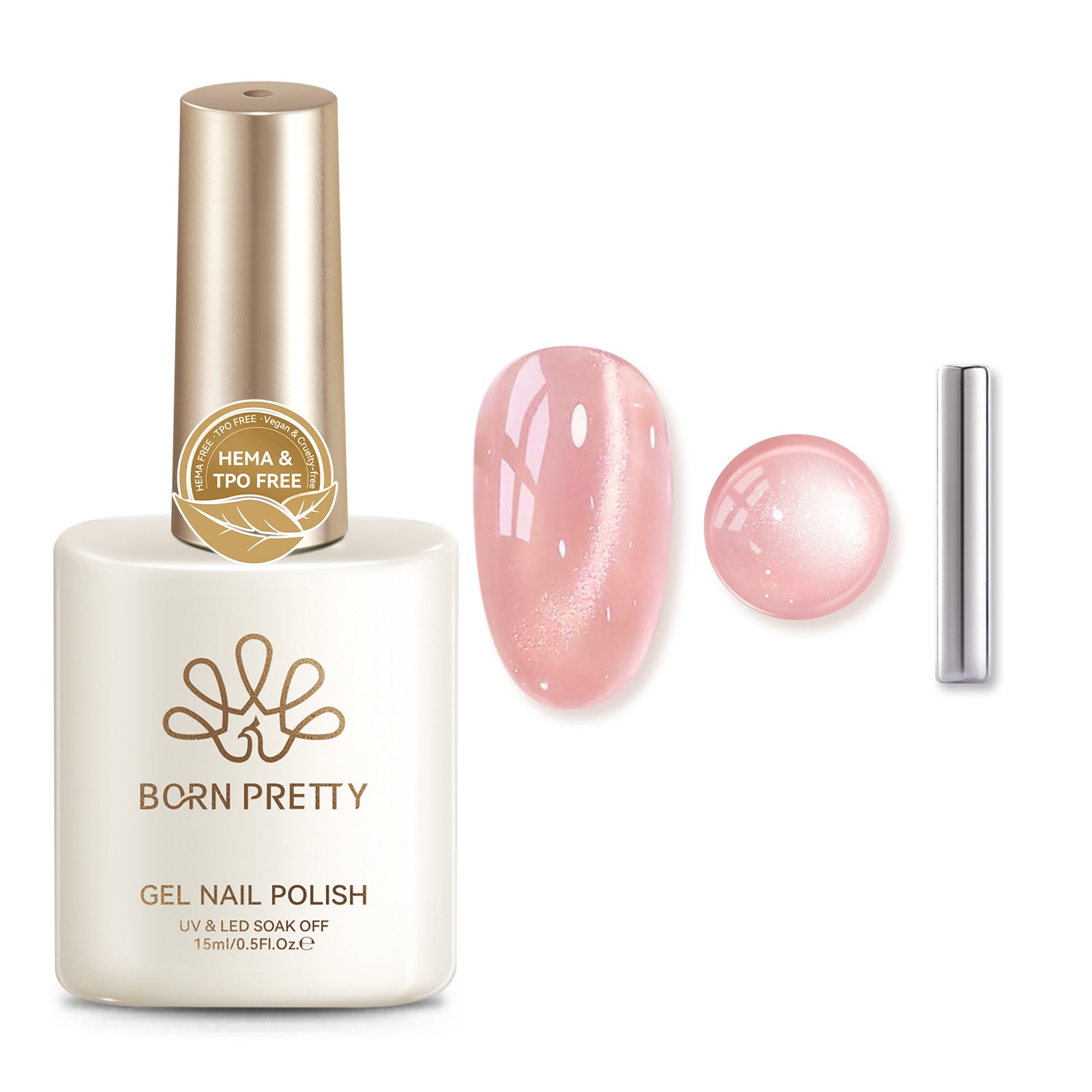 Glass Cat Magnetic Gel MY472 Peach Coral Sea 15ml HEMA/TPO FREE