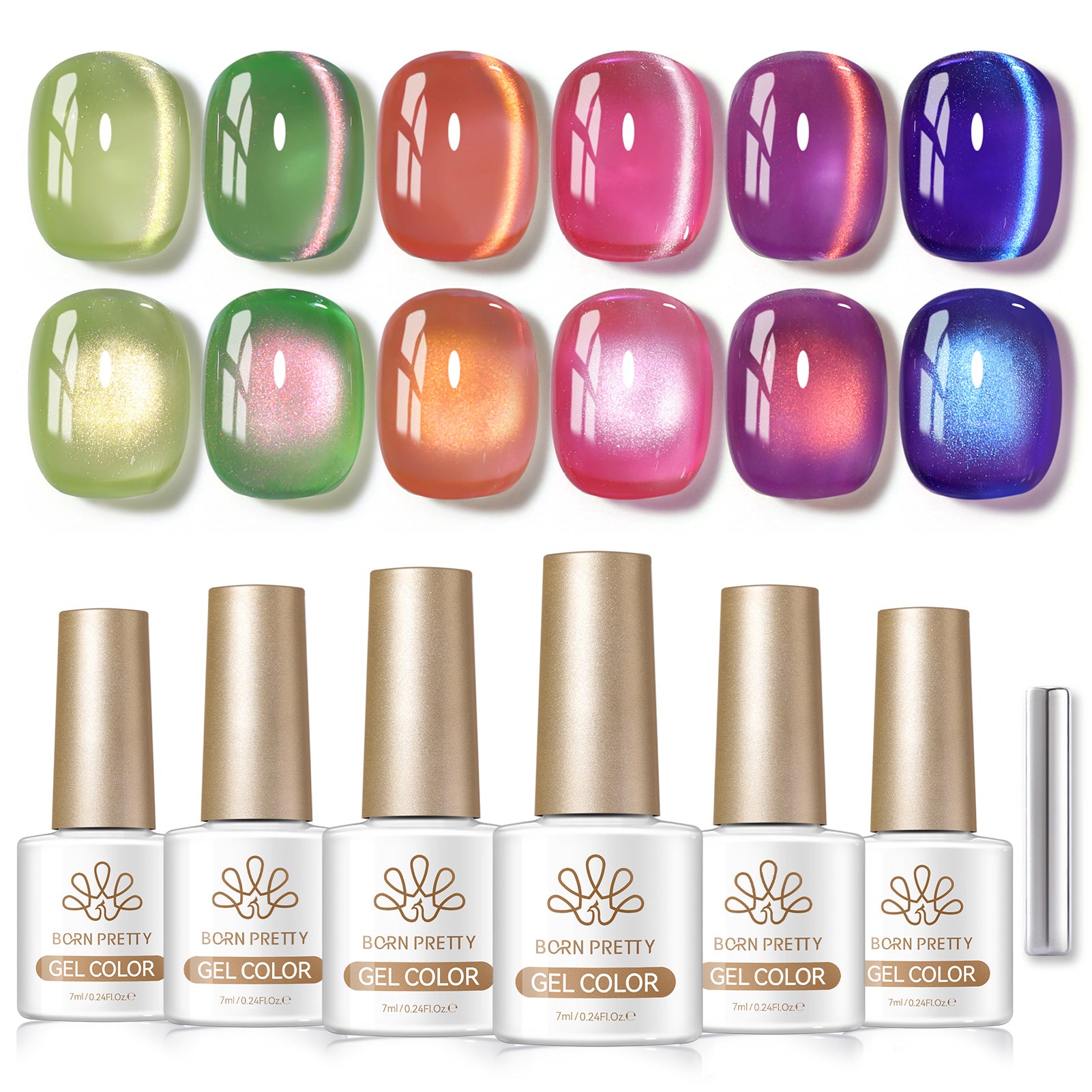 6 Colors Colored Cat Magnetic Gel M67 Fruit Palette 7ml