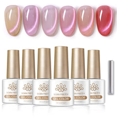 6 Colors Glass Cat Magnetic Gel M68 Sweet Whisper 7ml Gel Nail Polish BORN PRETTY 