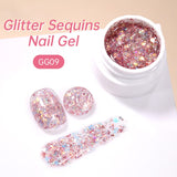 Glitter Sequins Nail Gel 7ml Gel Nail Polish LILYCUTE GG09 