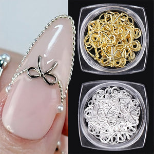 20pcs Bowknot Alloy Nail Decorations #03 Rose Gold
