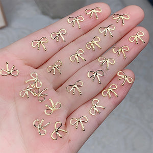 20pcs Bowknot Alloy Nail Decorations #03 Rose Gold