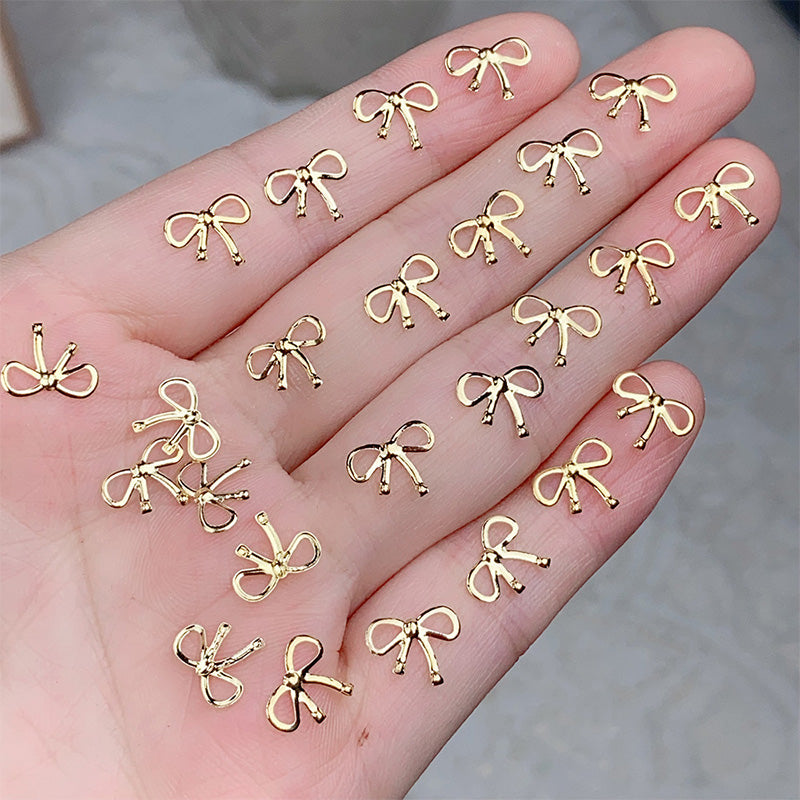 20pcs Bowknot Alloy Nail Decorations #03 Rose Gold