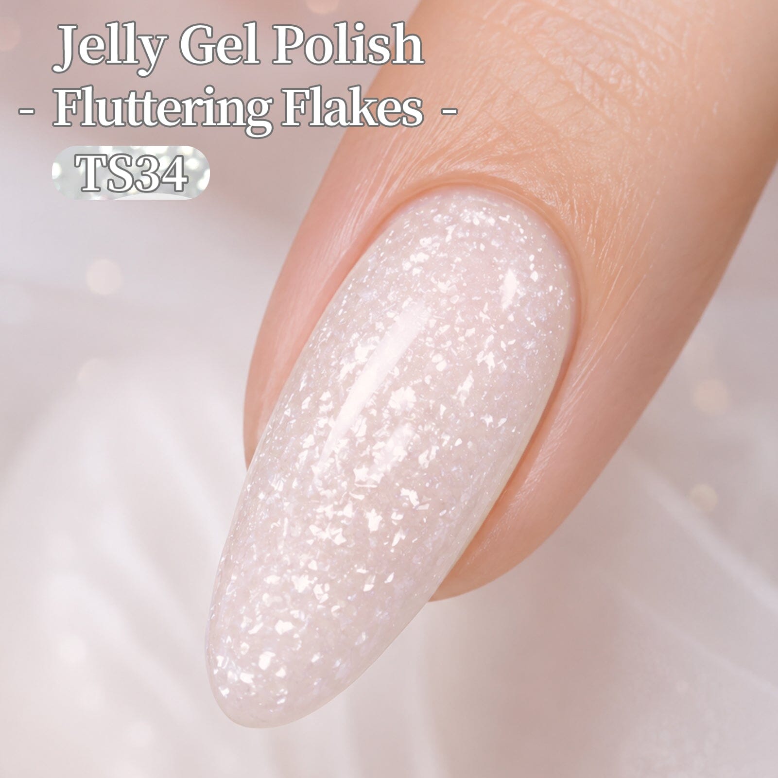 Sequins Jelly Gel TS34 Fluttering Flakes 15ml Gel Nail Polish BORN PRETTY 