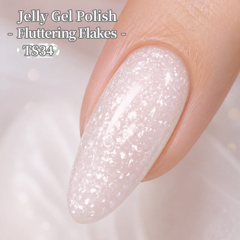 Jelly Gel TS34 Fluttering Flakes 10ml Gel Nail Polish BORN PRETTY 