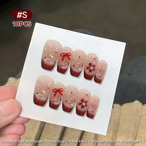10pcs Press on Nails #10 SG802 Size S