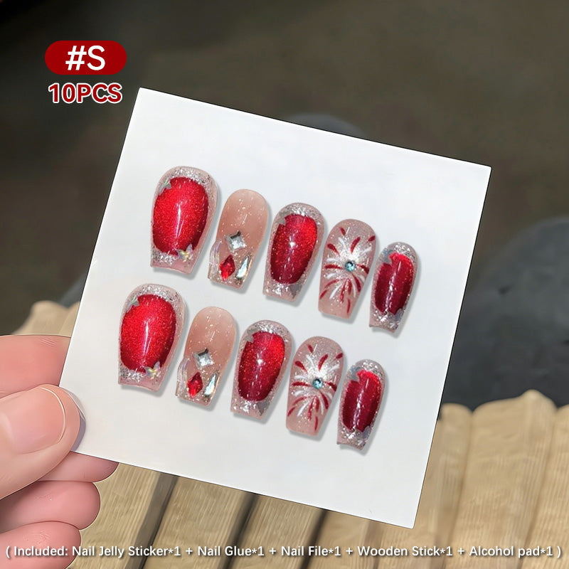 10pcs Press on Nails #16 S404 Size S