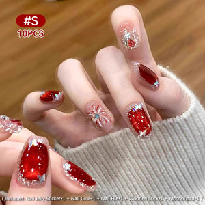 10pcs Press on Nails #16 S404 Size S