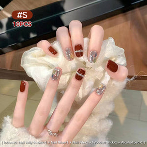 10pcs Press on Nails #05 SG807 Size S