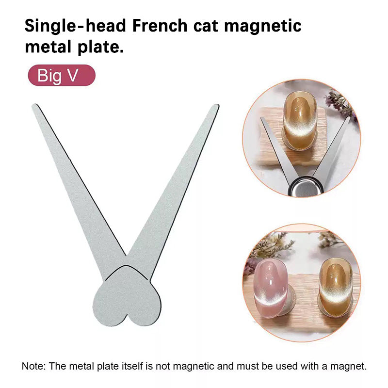 Metal Plate #01 Heart Shaped French Cat Magnetic Auxiliary Tool
