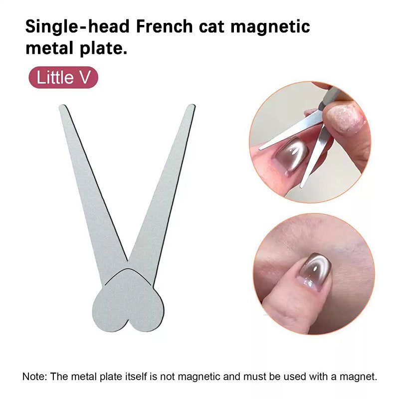 Metal Plate #02 Heart Shaped French Cat Magnetic Auxiliary Tool