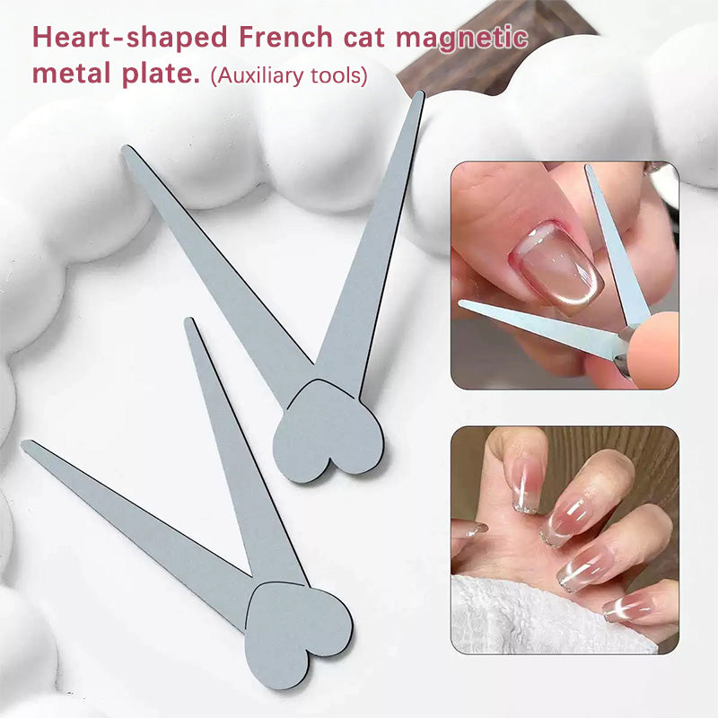 Metal Plate #02 Heart Shaped French Cat Magnetic Auxiliary Tool