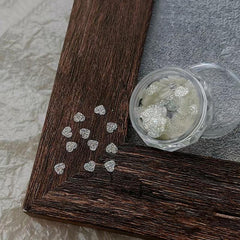 Heart Shape White Glitter Nail Sequins