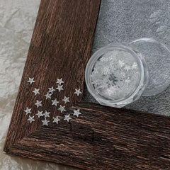 Five-Pointed Star Shape White Glitter Nail Sequins