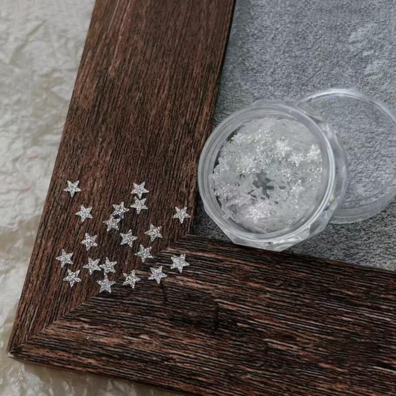 Five-Pointed Star Shape White Glitter Nail Sequins