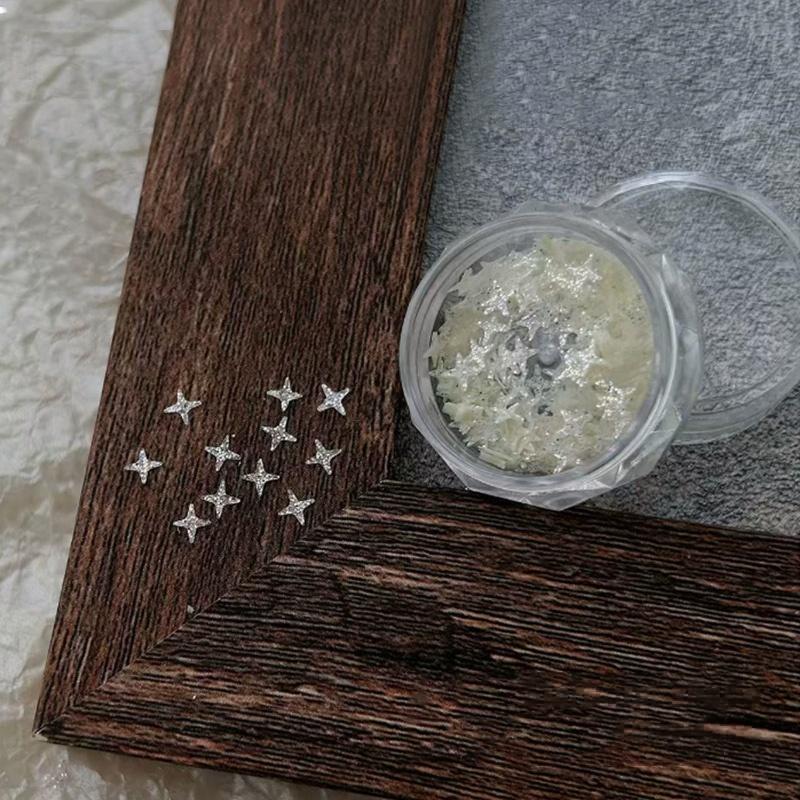 Star Shape White Glitter Nail Sequins