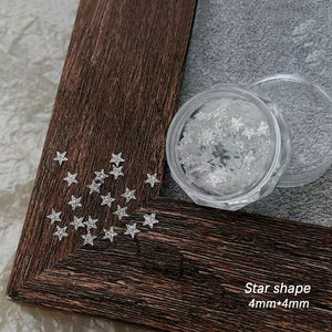 Five-Pointed Star Shape White Glitter Nail Sequins
