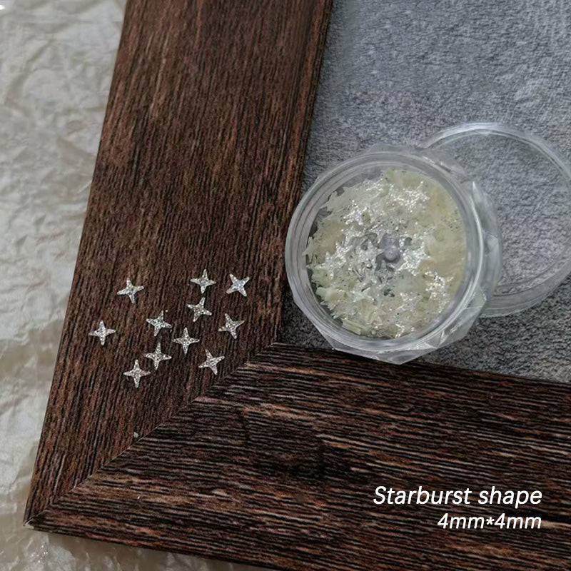 Star Shape White Glitter Nail Sequins