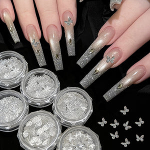 Star Shape White Glitter Nail Sequins
