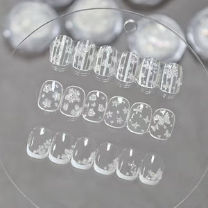 Star Shape White Glitter Nail Sequins