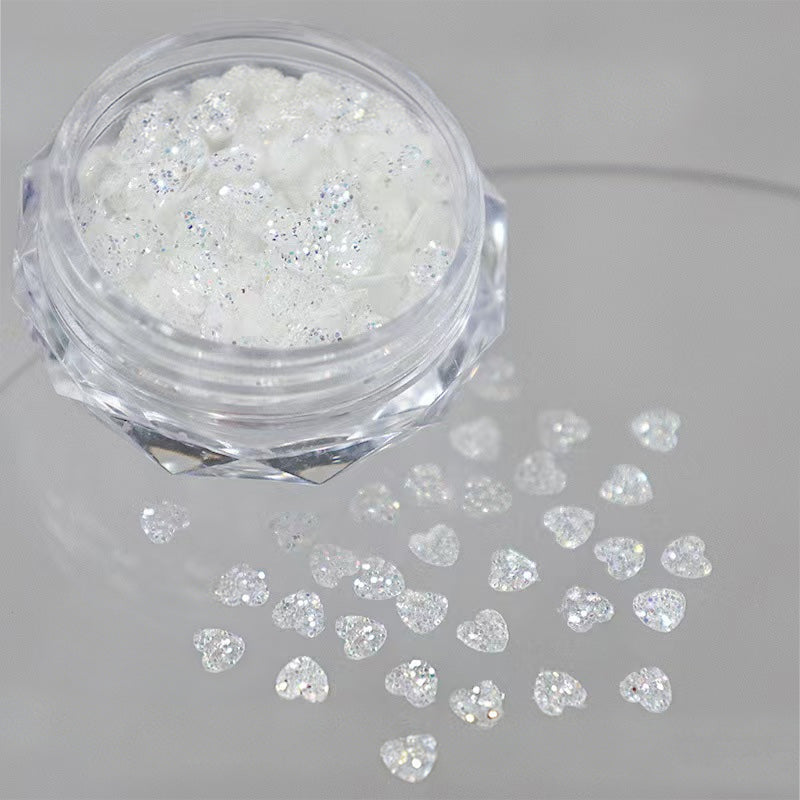 Star Shape White Glitter Nail Sequins