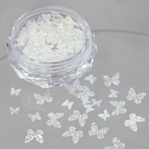 Star Shape White Glitter Nail Sequins