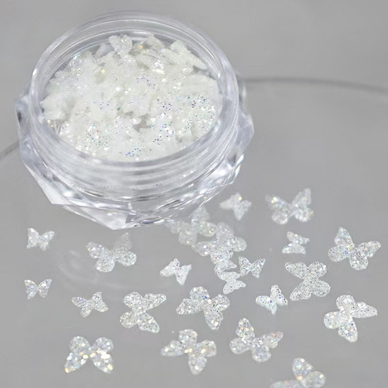Star Shape White Glitter Nail Sequins