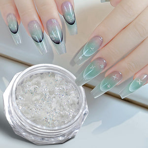 Star Shape White Glitter Nail Sequins