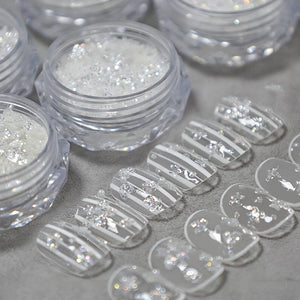 Star Shape White Glitter Nail Sequins