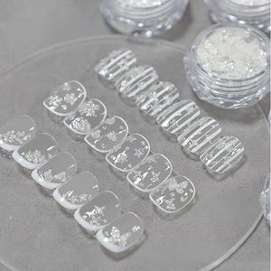 Star Shape White Glitter Nail Sequins
