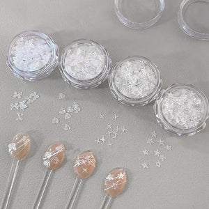 Star Shape White Glitter Nail Sequins