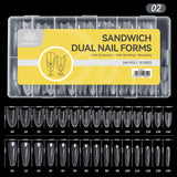 240pcs 15 Sizes Sandwich Dual Nail Forms