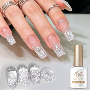 Reflective Glitter Gel SZ57 Silver Rime 10ml
