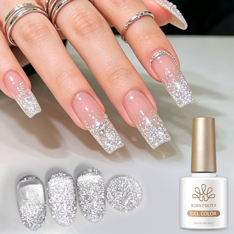 Reflective Glitter Gel SZ57 Silver Rime 10ml