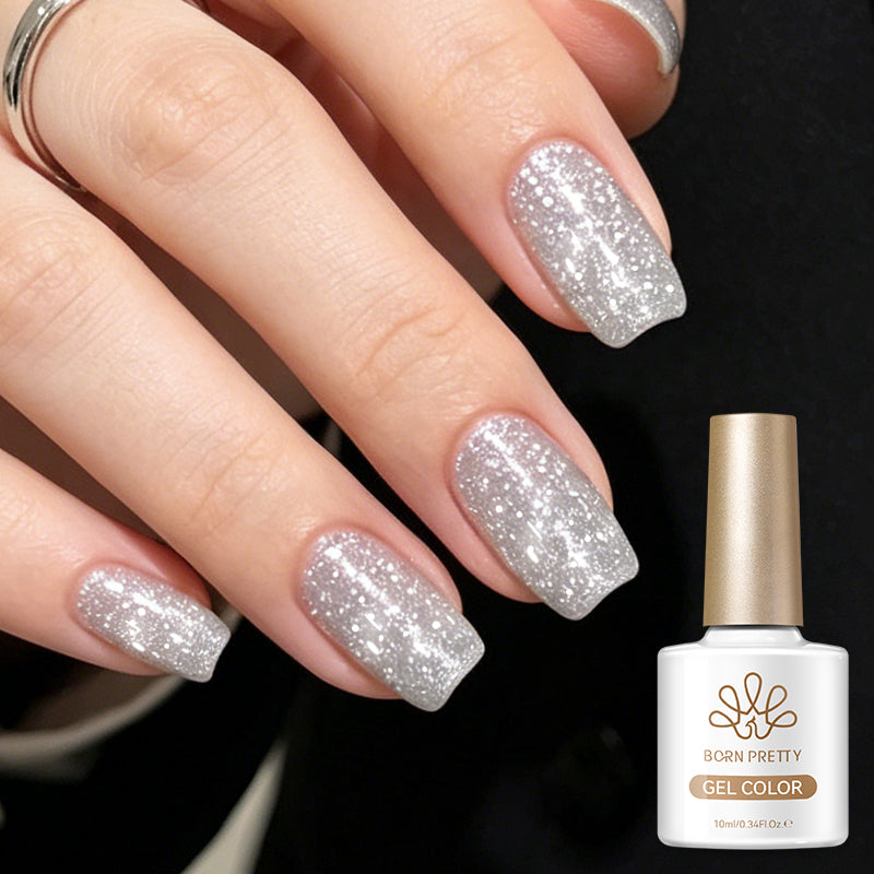 Reflective Glitter Gel SZ57 Silver Rime 10ml