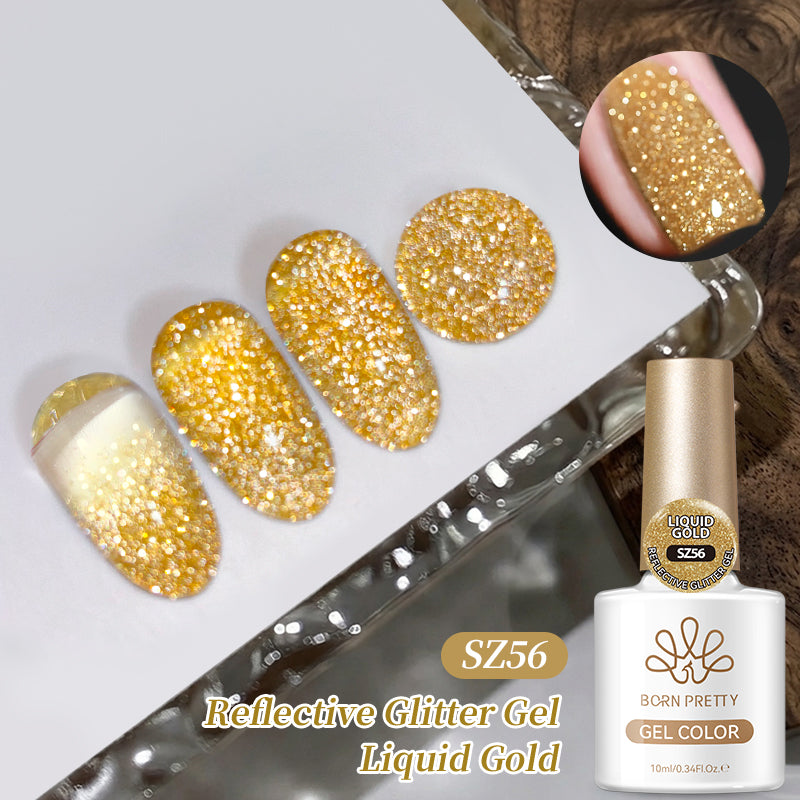 Reflective Glitter Gel SZ56 Liquid Gold 10ml