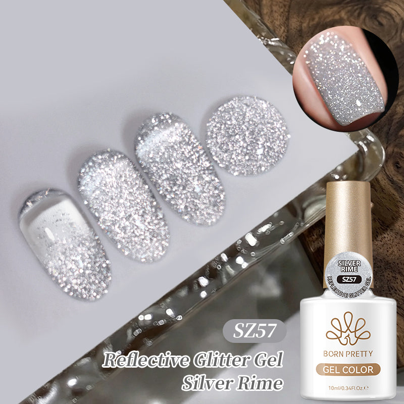 Reflective Glitter Gel SZ57 Silver Rime 10ml
