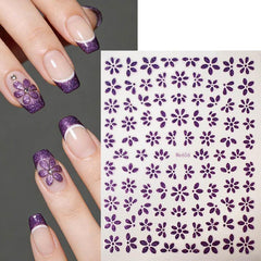 Purple Spring Flowers Sakura 3D Nail Sticker #10