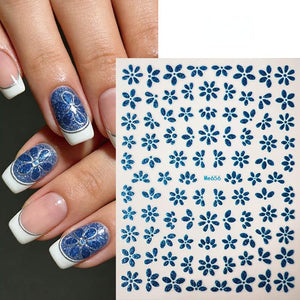 Blue Spring Flowers Sakura 3D Nail Sticker #06
