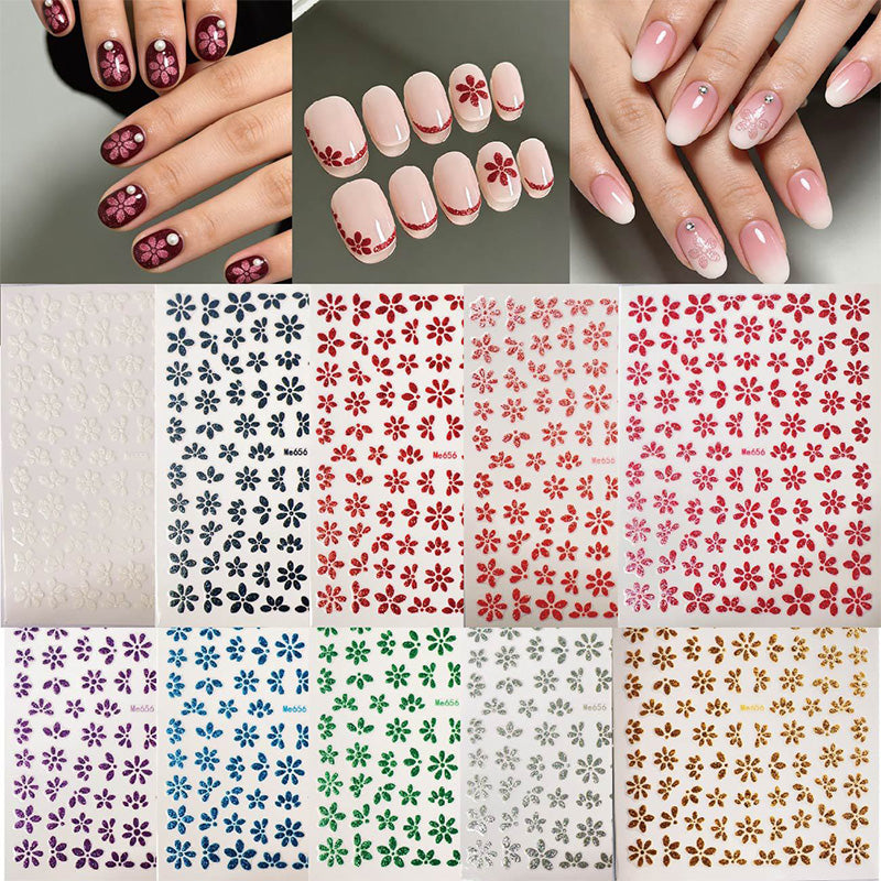Blue Spring Flowers Sakura 3D Nail Sticker #06