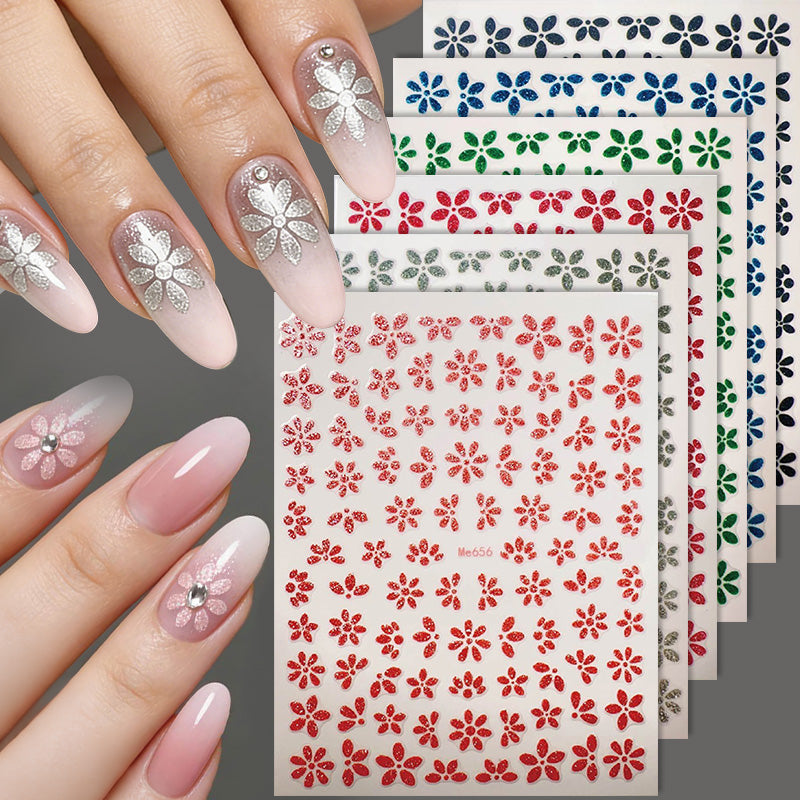 Blue Spring Flowers Sakura 3D Nail Sticker #06