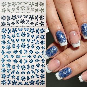 Blue Spring Flowers Sakura 3D Nail Sticker #06