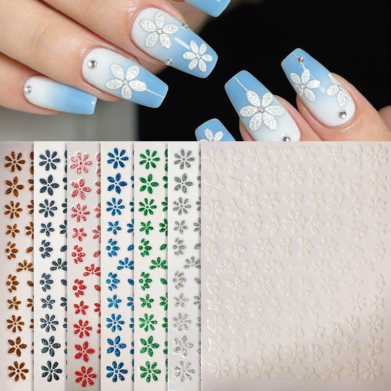 Blue Spring Flowers Sakura 3D Nail Sticker #06