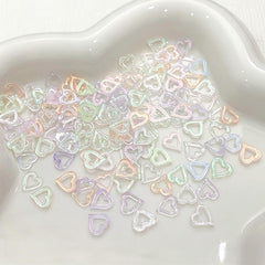 100pcs Hollowed Heart Plastic Nail Decoration