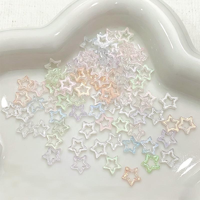100pcs Hollowed Star Plastic Nail Decoration