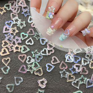 100pcs Hollowed Star Plastic Nail Decoration